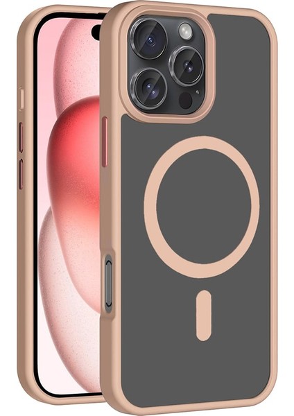 iPhone 16 Pro Magsafe Şarj Özellikli Mat Arka Yüzey Rose Gold Sio Kapak & Kılıf