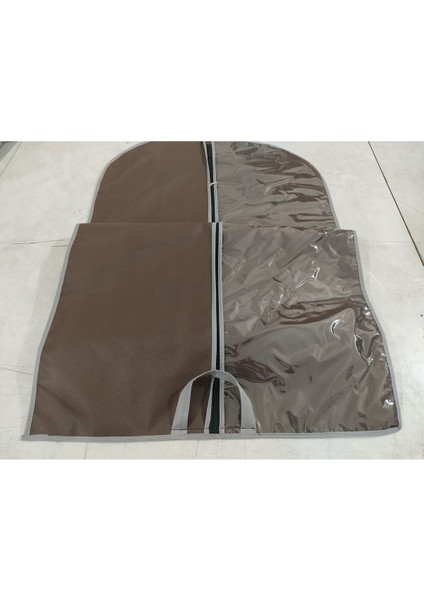 Tekno Trust Abiye Elbise Koruyucu Kılıf Uzun Boy Elbise Taşıyıcı Şeffaf Pencere 64 x 160 cm Kahverengi