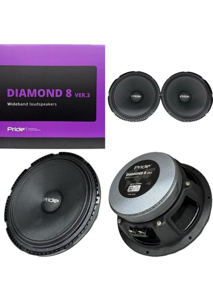 Audio Diamond 8 V3 20 cm 600W 300RMS Hybrıt Spl Midrange