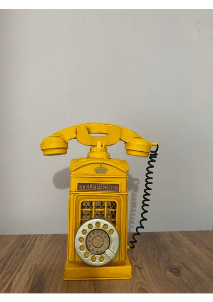 Dekoratif Metal Ahizeli Nostaljik Telefon Kumbara