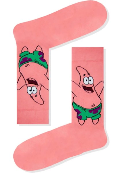 Sünger Bob Patrick Desenli Unisex Çorap