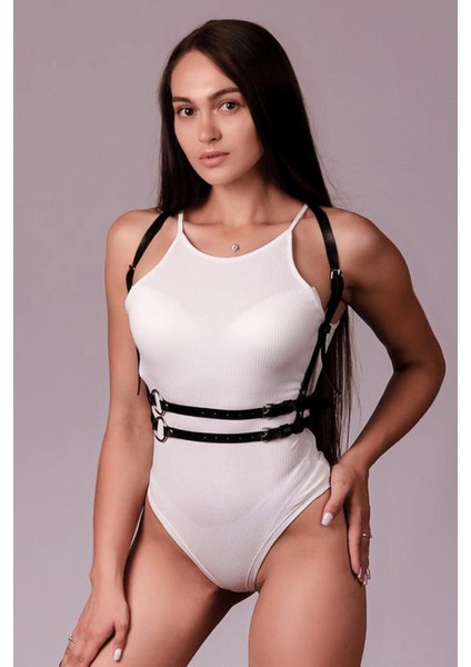 BRF02 Siyah Sade Deri Harness 1094 (Mulvix)