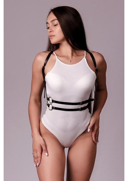 BRF02 Siyah Sade Deri Harness 1094 (Mulvix)