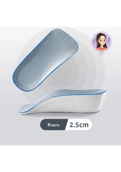 2.5 cm Kadın Gizli Topuk Yükseltici Boy Uzatıcı Ortopedik Tabanlık Köpük Ayakkabı Tabanlığı