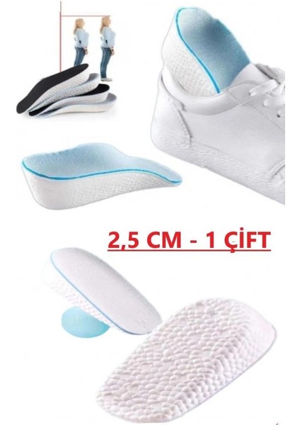 2.5 cm Kadın Gizli Topuk Yükseltici Boy Uzatıcı Ortopedik Tabanlık Köpük Ayakkabı Tabanlığı