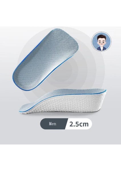 2.5 cm Erkek Gizli Topuk Yükseltici Boy Uzatıcı Ortopedik Tabanlık Köpük Ayakkabı Tabanlığı