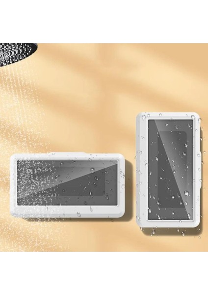 Beyaz Renk Su Geçirmez Telefon Tutucu Banyo Mutfak Duvara Monte Dokunmatik Ekran Telefon Kılıfı indirimleri
