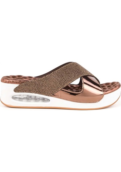 Fly Anatomik Air Max Tabanlı Kadın Terlik Bronz