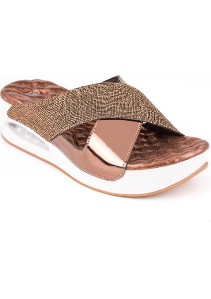 Fly Anatomik Air Max Tabanlı Kadın Terlik Bronz modelleri