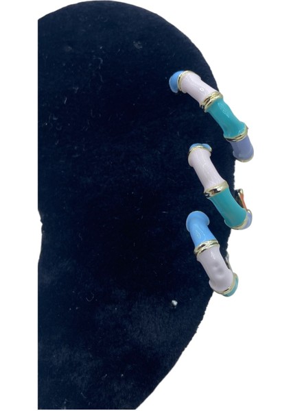 Renkli 3'lü Sallantılı Küpe