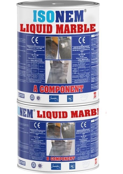 Isonem Liquid Marble Tezgah ve Zemin Kaplaması 5 kg Set Silver Grey