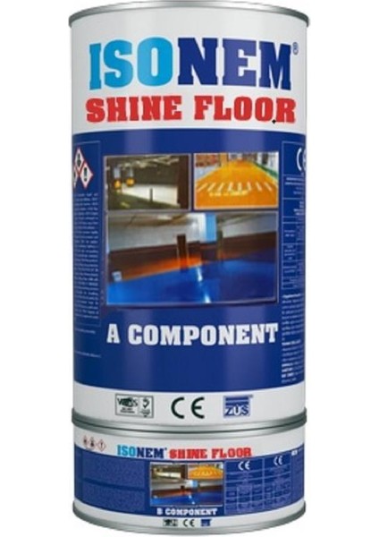Isonem Shine Floor Solvent Bazlı Fayans Boyası 2.25 kg Siyah