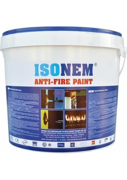 Isonem Antifire Paint Yangın Geciktiren Boya 5 kg Beyaz