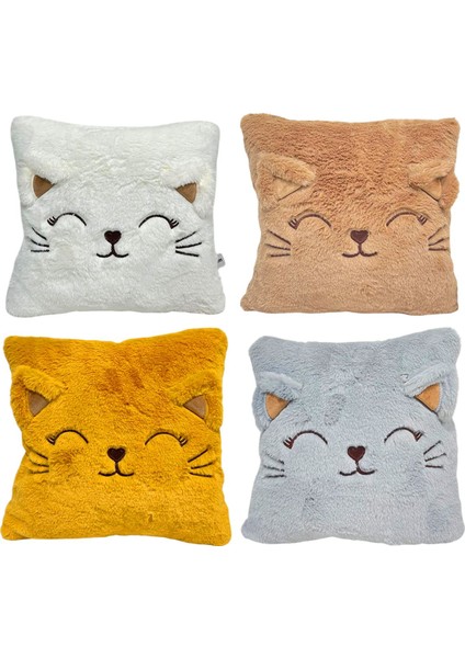 Peluş Yastık Kare Kedi 30 Cm