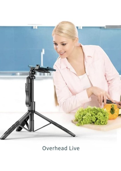 Leasertech Çok Amaçlı Tripod Selfie Kumandalı 153 cm Anroid Ios Go Pro Uyumlu