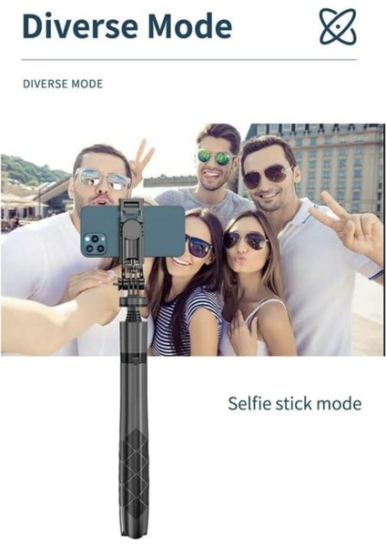 Leasertech Çok Amaçlı Tripod Selfie Kumandalı 153 cm Anroid Ios Go Pro Uyumlu