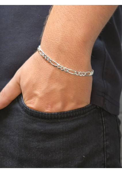 925 Ayar Gümüş Figaro Erkek Gümüş Bileklik