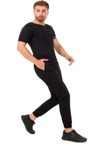 Terleme Hızlandırıcı Rahat Şık Destekleyici Kısa Kol Termal Sauna Eşofman Takım modelleri