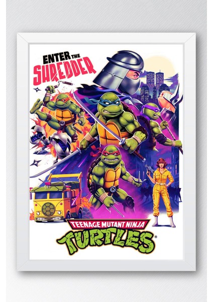 Ninja Kaplumbağalar Çerçeveli Tablo - Teenage Mutant Ninja Turtles Film Posteri Tablo