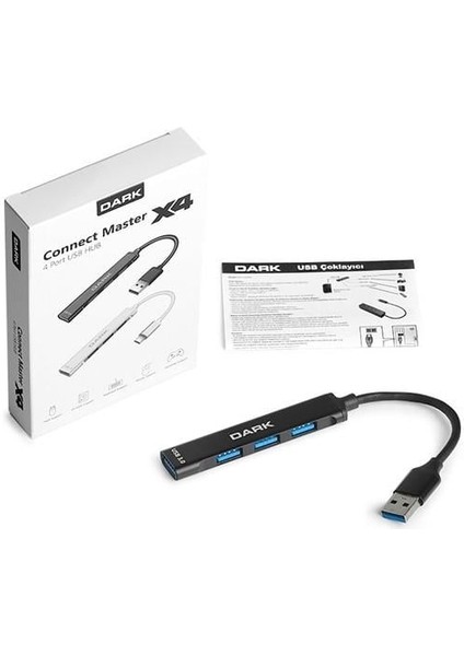 Connect Master X4 DK-AC-USB310 4port USB 3.0 Siyah USB Çoklayıcı Hub fırsatları