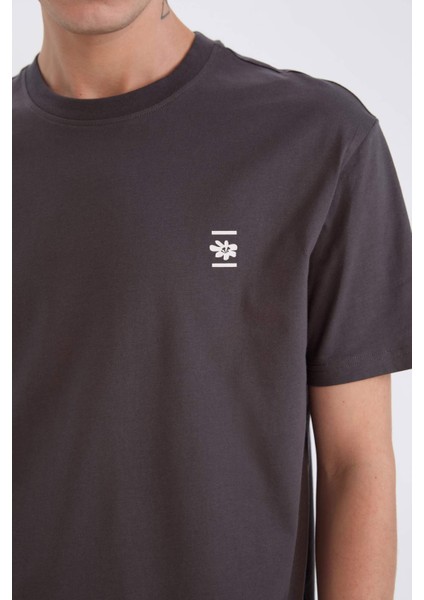 %100 Pamuk Regular Fit Bisiklet Yaka Sırt Baskılı Kısa Kollu Tişört D5560AX25SP indirimleri