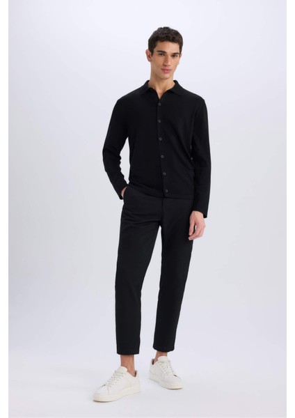 Standart Fit Polo Yaka Düğmeli Triko Hırka E8399AX24CW fiyatları