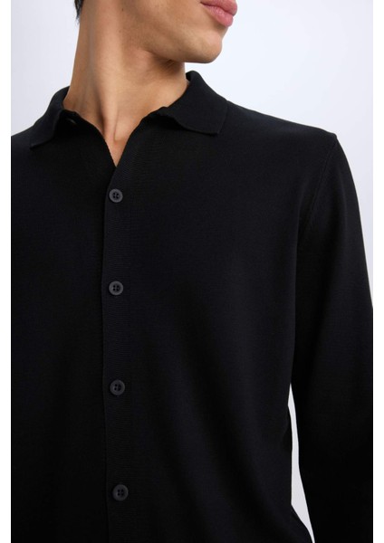 Standart Fit Polo Yaka Düğmeli Triko Hırka E8399AX24CW indirimleri