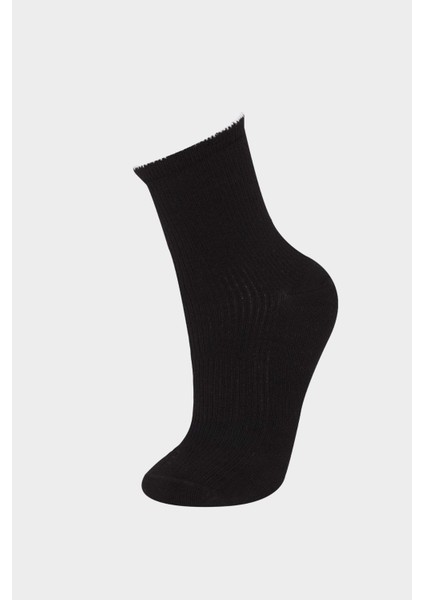 Kadın Dikişsiz Fırfırlı Ultra Soft 2'li Bambu Premium Soket Çorap E8615AXNS