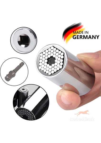 Germany 2'li Set Çok Amaçlı Universal Matkap Ucuna Takılan Evrensel Lokma Anahtar Takımı 7-19 MM Soket