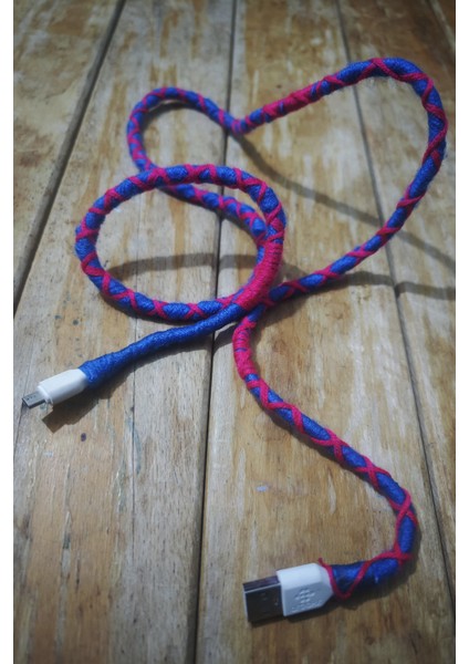 Gotik Tasarım Ip ile Örülmüş Type-B Micro USB Şarj Kablosu