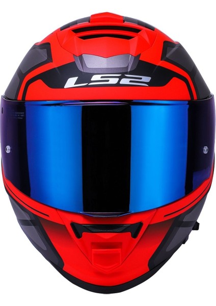 Storm 2 Faster Mat Kırmızı Kapalı Motosiklet Kaskı Mavi Camlı fırsatları