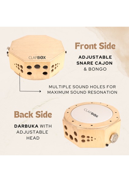 Cajon, Bongo, Darbuka 3 In 1, Travel Cajembe, Taşınabilir Kajun 3'ü Bir Arada