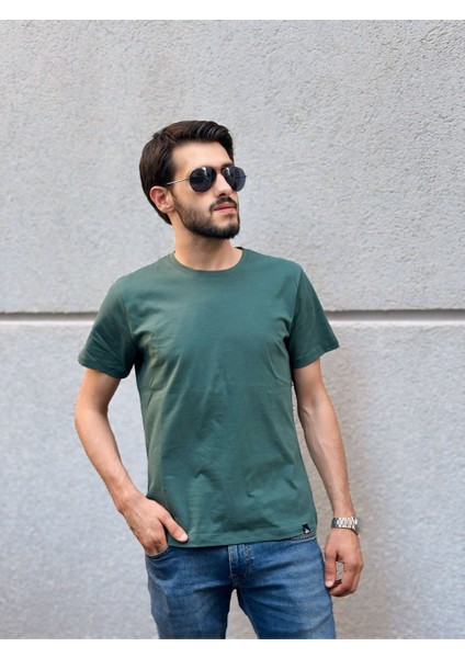 Erkek Bisiklet Yaka Tişört Regular Pamuk T-Shirt