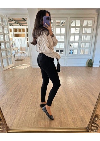 Yüksek Bel Ultra Esnek Toparlayıcı Solmayan Siyah Kadın Skinny Jean modelleri