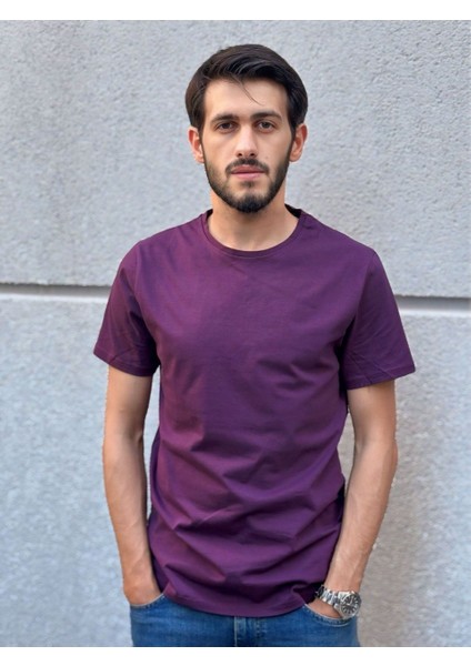 Erkek Bisiklet Yaka Tişört Regular Pamuk T-Shirt