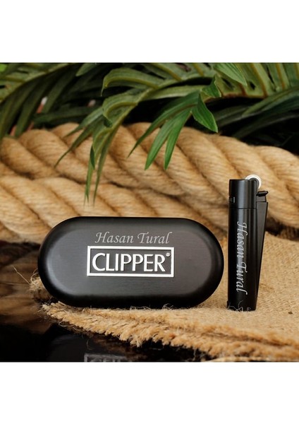 Kişiye Özel Clipper Marka Metal Çakmak Siyah
