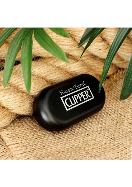 Kişiye Özel Clipper Marka Metal Çakmak Siyah