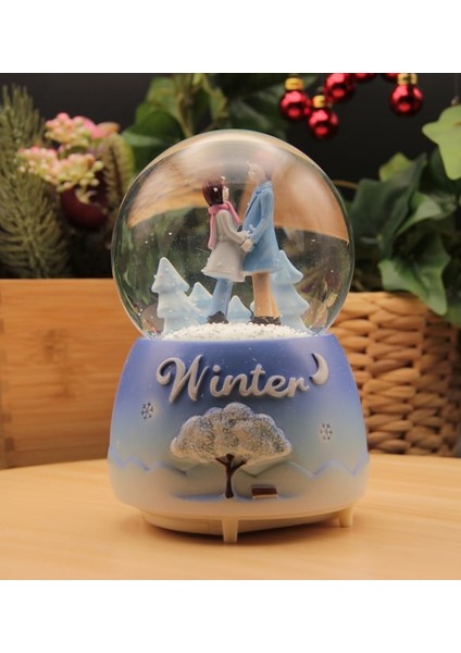 Kişiye Özel Winter Orta Boy Işıklı Müzikli Kar Küre fiyatları