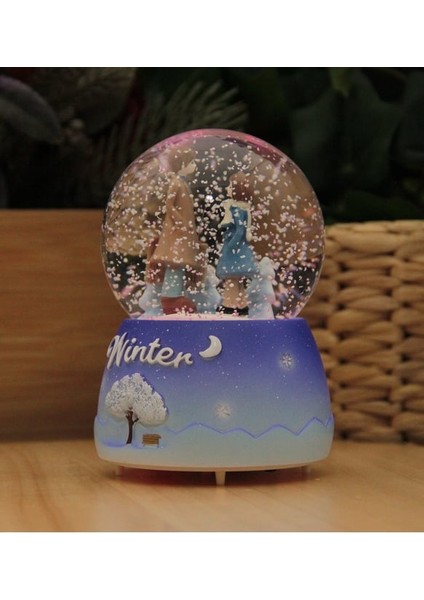 Kişiye Özel Winter Orta Boy Işıklı Müzikli Kar Küre fırsatları