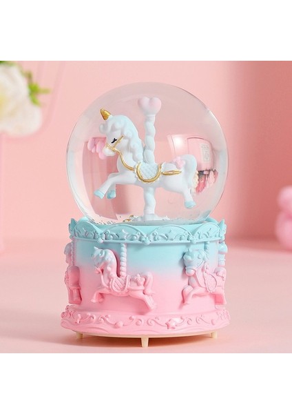 Atlı Karınca Unicorn Mini Işıklı Kar Küresi ve Müzik Kutusu