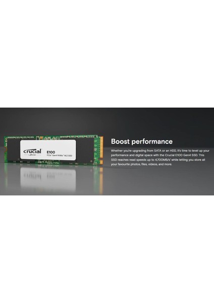 E100 480GB Pcıe Gen4 2280 Nvme M.2 SSD (4700-2500 Mb/s) CT480E100SSD8 fırsatları