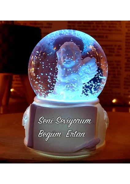 Isme Özel Renk Değiştiren Masum Beyaz Melek Kar Küresi Sevgiliye Hediye fiyatları
