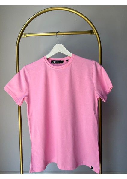 Kadın Bisiklet Yaka Tişört Regular Pamuk T-Shirt