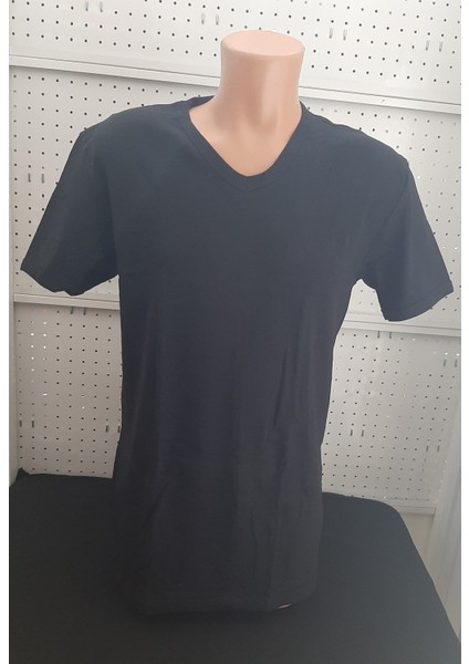 Erkek V Yaka Fanila L Beden Siyah