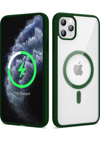 iPhone 11 Pro Max Kılıf Magsafe Wireless Şarj Özellikli Silikon Ege Kapak Kılıf