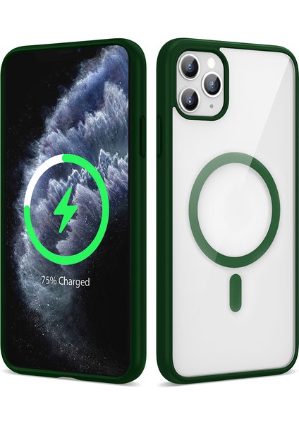 iPhone 11 Pro Max Kılıf Magsafe Wireless Şarj Özellikli Silikon Ege Kapak Kılıf