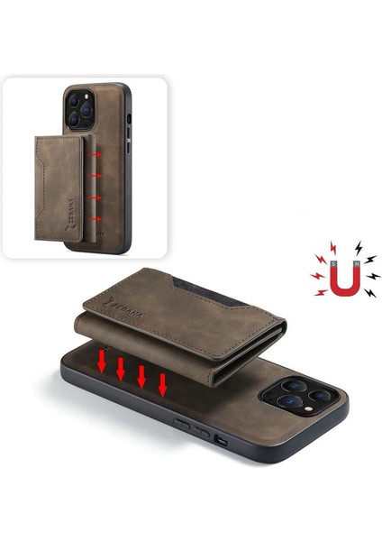 Samsung Galaxy S23 Fe Uyumlu Kılıf Zebana 2in1 Elite Class Cüzdanlı Deri Kılıf Kahverengi indirimleri