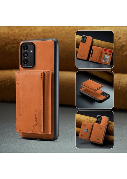 Samsung Galaxy A26 Uyumlu Kılıf Zebana 2in1 Elite Class Cüzdanlı Deri Kılıf Kahverengi