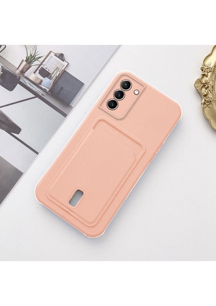 Samsung Galaxy S24 Uyumlu Kılıf Zebana Kartlıklı Sweet Yumuşak Silikon Kılıf Rose Gold