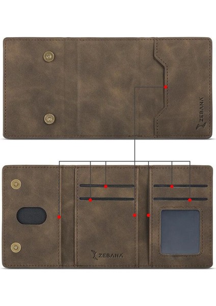 Xiaomi Redmi Note 14 Pro Uyumlu Kılıf Zebana 2in1 Elite Class Cüzdanlı Deri Kılıf Koyu Kahverengi fırsatları